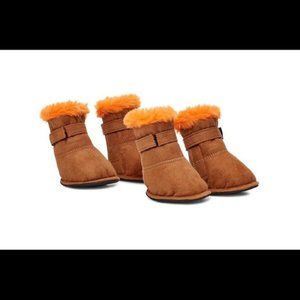 UGG x VIP Very Important Puppies Dog Shoes Medium Chestnut Fur Paws Heat Hot NWT